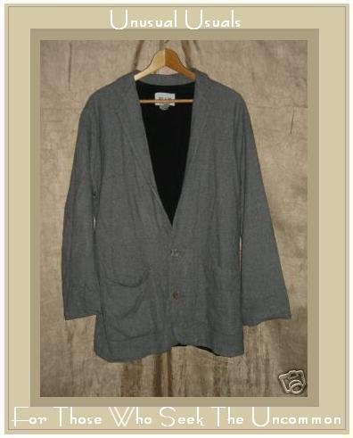 FLAX by Angelheart Jeanne Engelhart Gray Wool Blazer Jacket Large L