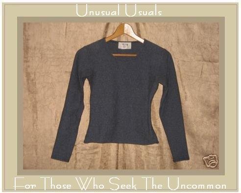 FLAX by Jeanne Engelhart Heavy Cotton Lycra Knit Pullover shirt top Small S