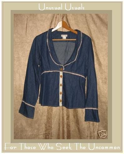 NEESH by D.A.R. Shapely Denim Jacket Top Large L