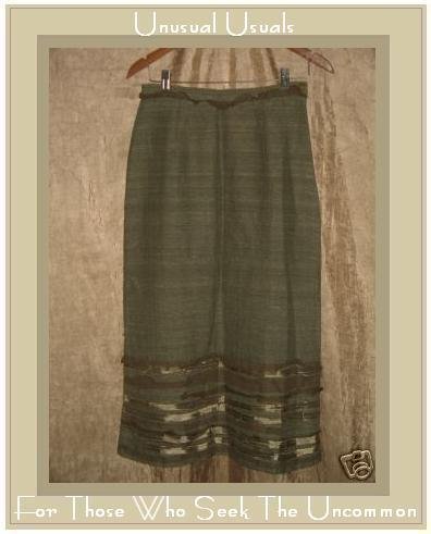 New Neesh by D.A.R. Fabulous Green Silk Ribbon Skirt Small S