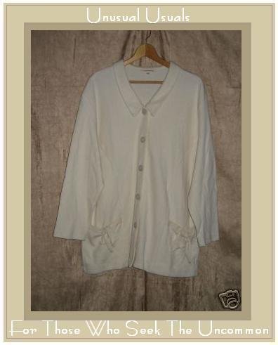 Clothespin Soft Cream Knit Button Cardigan Top Small S