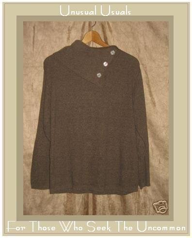 Coldwater Creek Soft Brown Knit Pullover shirt top PM Petite Medium
