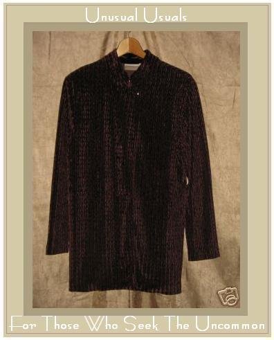 Coldwater Creek Textured Velvet Tunic Button Jacket PL