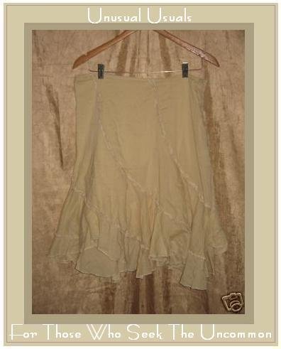 CATO Floaty Full Layered Asymmetrical Knee Skirt Size 8 Small S