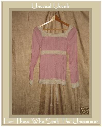 New York Company Pink Lace Trim Tunic Top Shirt Medium M