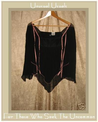 H & M DIVIDED Layered Ribbon Tunic Top Shirt Small S