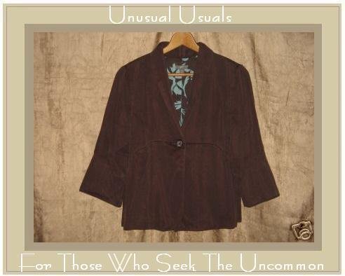 J. Jill Brown Tencel Shapely Jacket Shirt Top X-Small Petite XSP