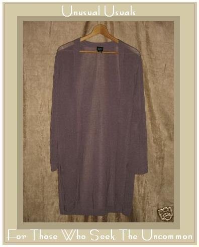 EILEEN FISHER Long Purple Shawl Cardigan Sweater Tunic Top Medium M