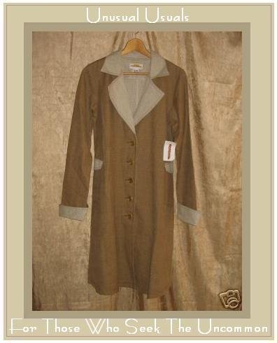 NEW SOLITAIRE Long Linen Coat Jacket Top Medium M
