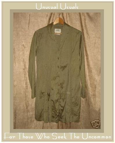 FLAX Jeanne Engelhart Long Shapely Sage Silk GaGa Godete Jacket Petite P