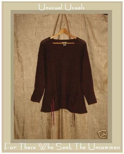 NEESH by DAR Softest Long Russet Tunic Sweater with Ribbon Pockets Small S Medium M