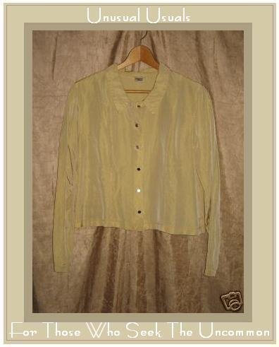 NEESH by D.A.R. Funky Yellow Acetate Button Shirt Top Medium Large M L