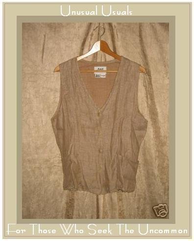FLAX by Jeanne Engelhart LINEN VEST Medium M
