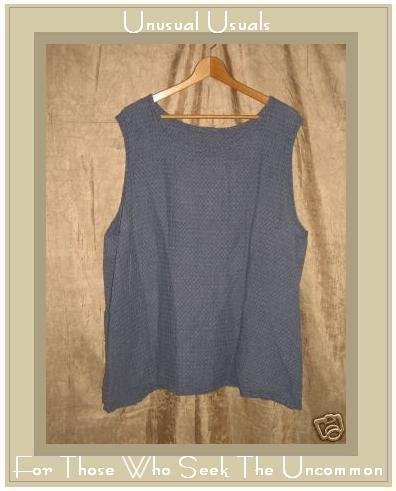 FLAX Puckered Linen Pullover Shirt Tank Top Jeanne Engelhart 3G