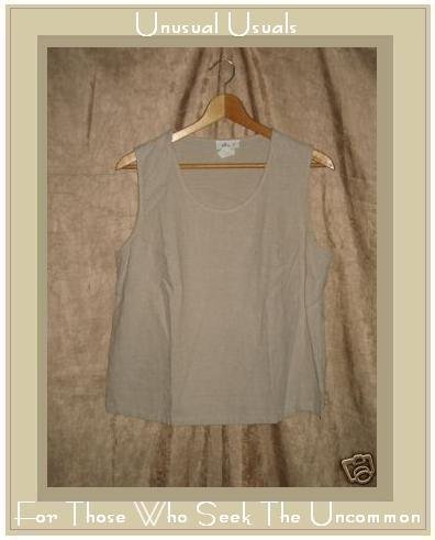 edie. 7 Linen & Rayon Pullover Shirt Tank Top Large L