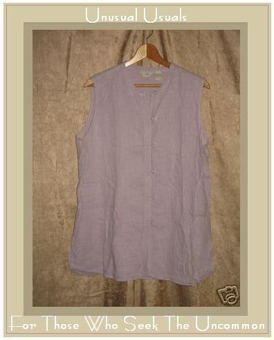J. Jill Asain Knot Lavender Linen Tunic Top Shirt Large L