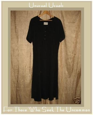 R-Clan by Jeanne Engehart Black Vintage Dress Flax Medium M