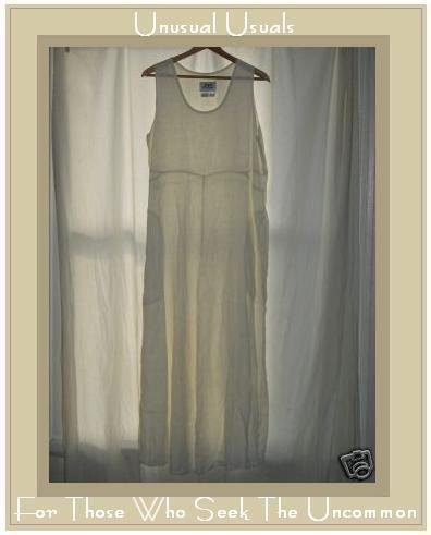 FLAX by Jeanne Engehart White Linen Dress Flax Medium M