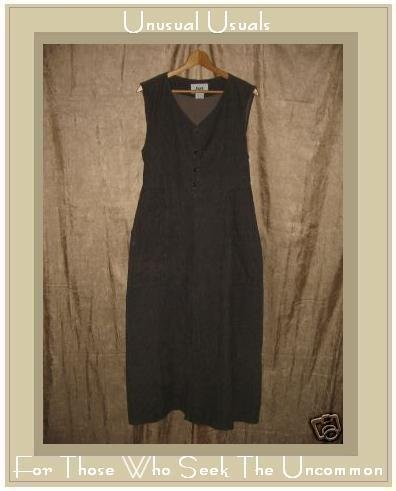 FLAX by Jeanne Engelhart Brown COTTON Corduroy Dress SMALL S