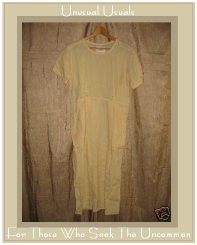FLAX by Jeanne Engelhart Yellow LINEN Dress PETITE P