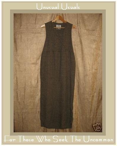 FLAX by Jeanne Engelhart Basket Weave LINEN Diagonal Wrap DRESS Small S