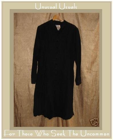 FLAX by Jeanne Engelhart Long Black Shapely Dress Jacket SMALL S
