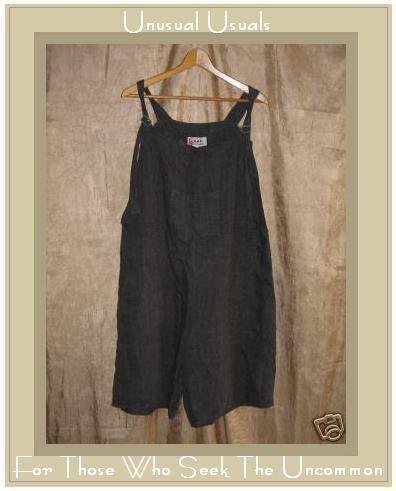FLAX by Jeanne Engelhart Short Overalls LARGE L