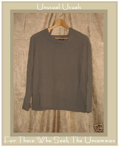 Eileen Fisher Draping Gray Silk Pullover Tunic Top Shirt Medium M