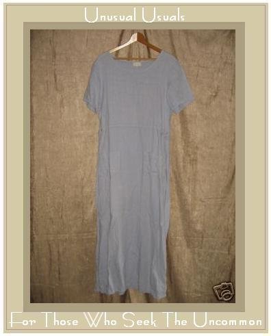 J. Jill Long Soft Blue LINEN Shapely Pullover Dress Medium Tall MT