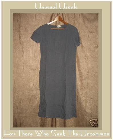 J. Jill Long Blue Gray LINEN Shapely Pullover Dress Small S