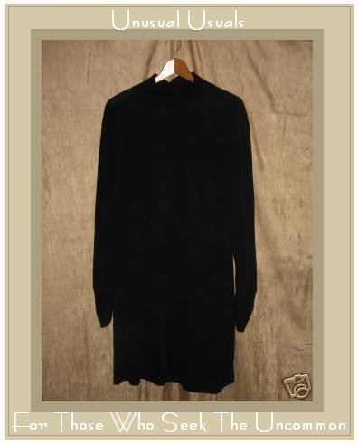 J. Jill Long Slinky Black Turtleneck Dress X-Large Petite XLP