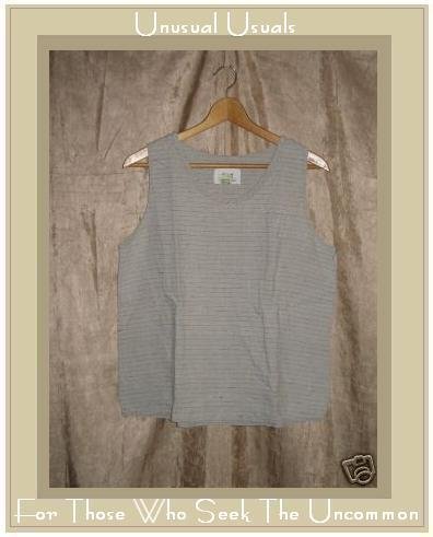 FLAX Jeanne Engelhart Linen Pullover Shirt Tank Top Medium M