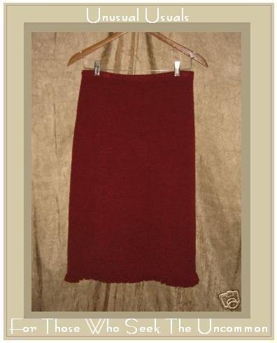 J. Jill Soft Red Merino Wool Ruffle Skirt Small S