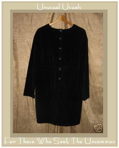 J. Jill Short Black Cotton Corduroy Dress Medium Petite MP