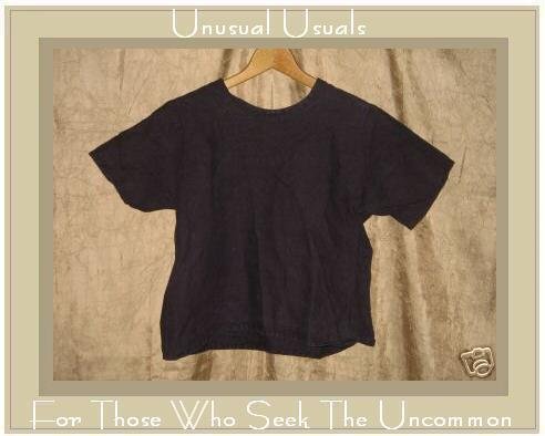 FLAXseeds by Angelheart Jeanne Engelhart Purple LINEN Tunic Top Shirt Medium M