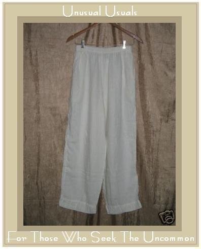 FLAX by Jeanne Engelhart White LINEN Pants Large L