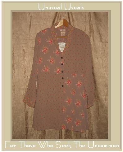 NWT APRIL CORNELL Floral Skirted Tunic Top Button Shirt Small S