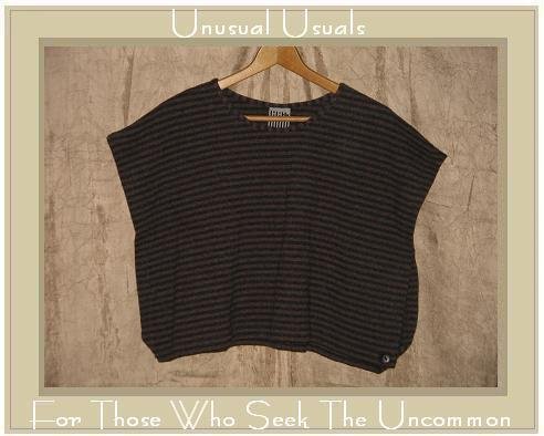 LILITH of France Funky Striped Wool Knit Shirt Top One Size