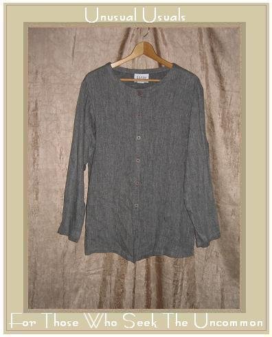 EILEEN FISHER New York Long Gray Tunic Top Jacket Medium M