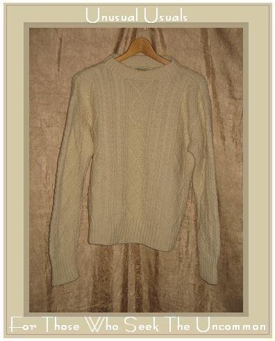 Kennedy of Ardara Cream Wool Aran Knit Fisherman's Sweater Small S