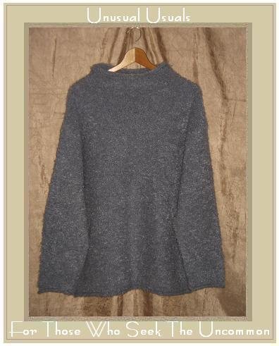 J. Jill Soft Nubby Blue Gray Turtleneck Tunic Sweater Large L