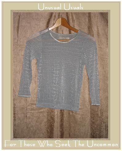 FREE PEOPLE Silver Textured Knit Pullover Shirt Top Small S