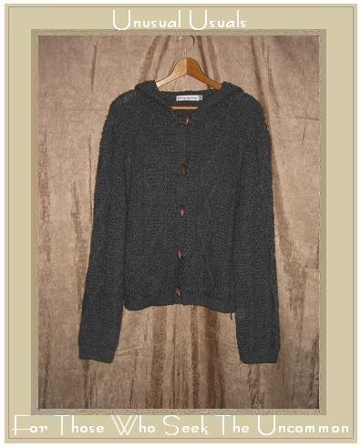 Cotton Emporium Gray Aran Fisherman Cardigan Sweater 2X
