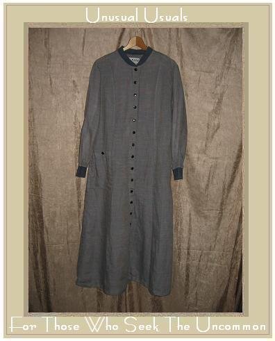 FLAX by Jeanne Engelhart Long Plaid Shapely Duster Dress Medium M