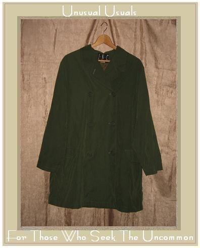 INC International Concepts Long Sueded Green Button Jacket Coat Large L