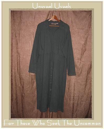J. JILL LTD. Long Soft Blue Gray Knit Button Dress 1X
