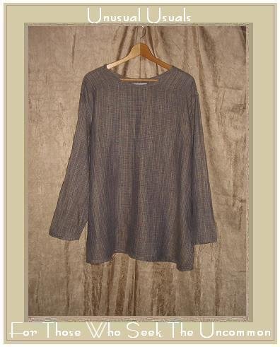 Flax by Jeanne Engelheart Earthy Plaid Tunic Top Shirt Large L
