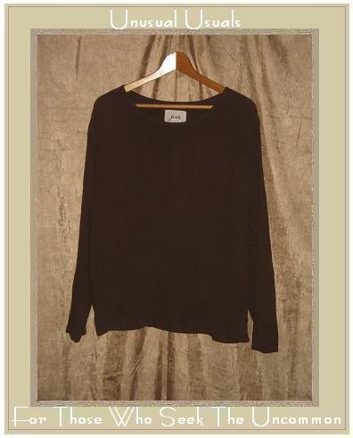 Flax by Jeanne Engelheart Chocolate Mint Check Tunic Top Shirt Small S