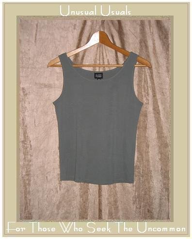 EILEEN FISHER Slinky Gray Silk Knit Pullover Tank Shirt Top Shell Small S