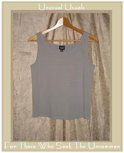 EILEEN FISHER Slinky Beige Silk Knit Pullover Tank Shirt Top Shell Small S